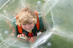 A cub enjoying the BodyZorbs, just one of the activities on offer